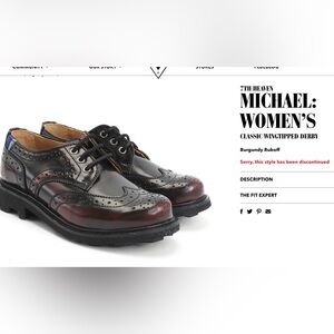 DISCONTINUED John Fluevog Classic Wingtipped Derby Shoes in Burgandy Ruboff
